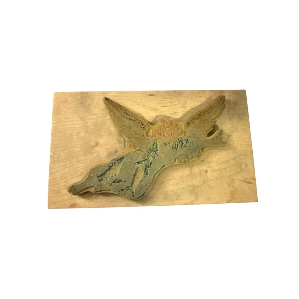 Marks Of Distinction Wood Mounted Rubber Stamp Angel Vintage 1991